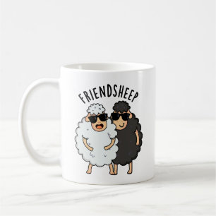 Friend-ovine Funny Sheep Pun Kaffemugg