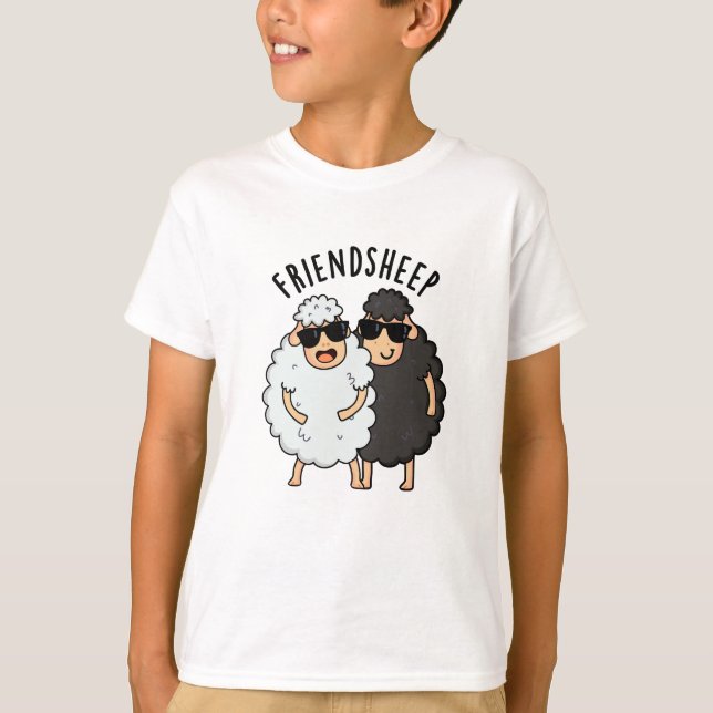 Friend-ovine Funny Sheep Pun T Shirt (Framsida)