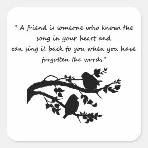 Friend Quote Sång i min hjärtinismen Fyrkantigt Klistermärke