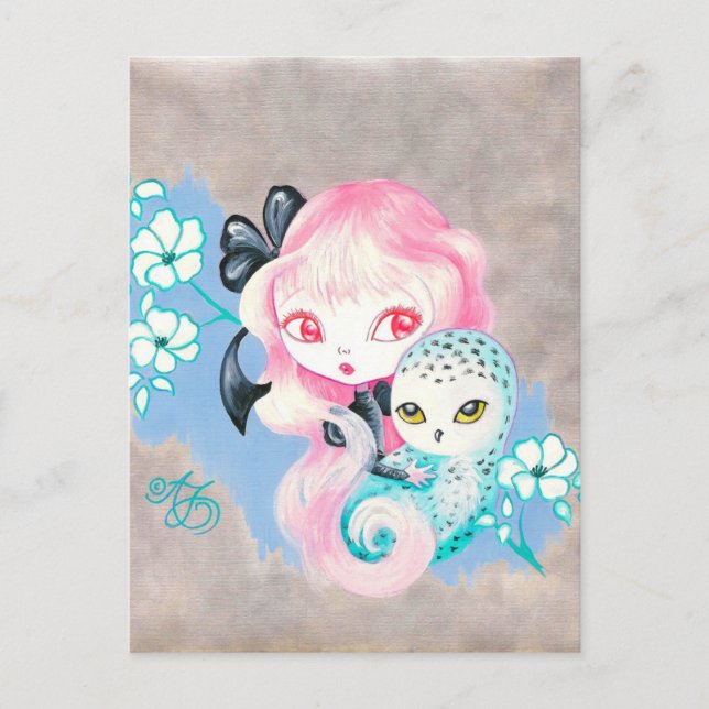 Friend snö Uggla Vykort (Framsida)