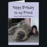 Friend Social Avstånd Birthday Great dane Hund Hälsningskort<br><div class="desc">Lustigt Social som Avstånd födelsedagskort åt din vän med en söt vila, lägger sig runt och gör ingenting alls åt Great dane Hund. Inverterad: Se till att du inte övergör partyeringen i år. Underbart kort för den speciella personen med en känsla av humor eller en som tycker om Great dane,...</div>