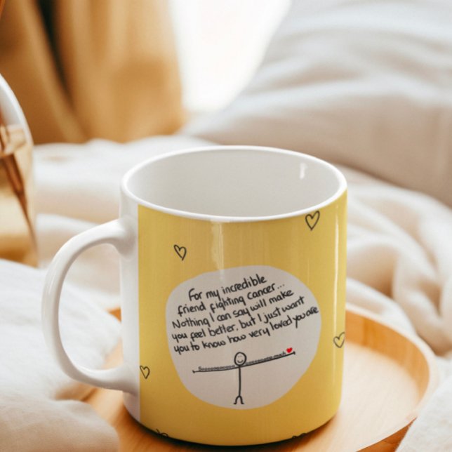 Friend som går igenom cancer kaffemugg (Skapare uppladdad)