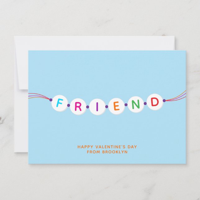 Friend Söt vänskap Bracelet Blue Valentine Kort (Framsida)