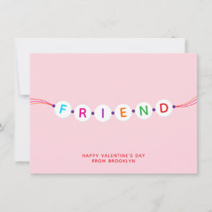 Friend Söt vänskap Bracelet rosa Valentine's Kort