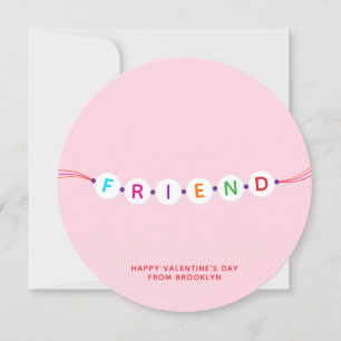 Friend Söt vänskap Bracelet rosa Valentine's Kort