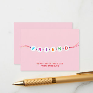 Friend Söt vänskap Bracelet rosa Valentine's Tilläggskort