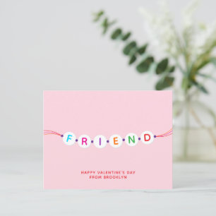 Friend Söt vänskap Bracelet rosa Valentine's Vykort