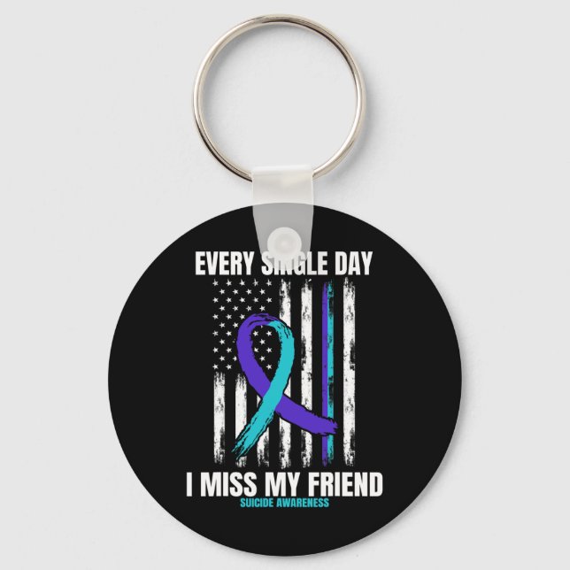 Friend Suicide Awareness Prevention American Flagg Nyckelring (Framsida)