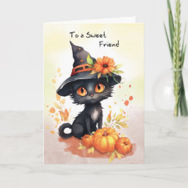 Friend Sweet Halloween Cat Kort