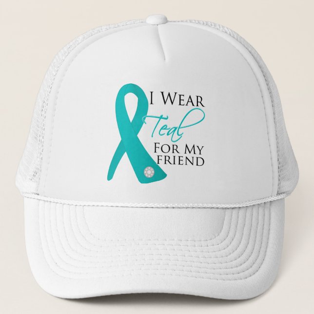Friend - Teal Ribbon Ovarian Cancer Truckerkeps (Framsida)