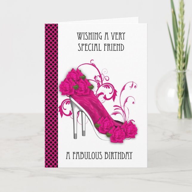 Friend Trendig Shoe and Ro Birthday Greeting Card Kort (Framsida)
