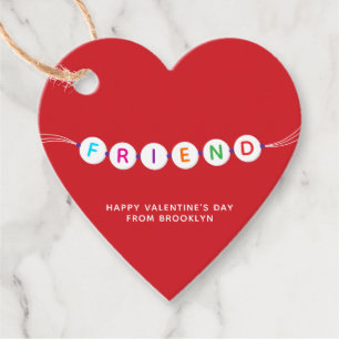 Friend vänskap bracelet red Valentines hjärta Gåvor Etiketter