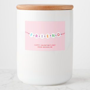 Friend vänskap bracelet rosa Valentine Day Mat Etiketter