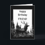 FRIEND Vintage Stag Hjort Kort<br><div class="desc">Grattis på födelsedagen FRIEND Vintage Stag,  Hjort Animal,  Wildlife,  Nature</div>