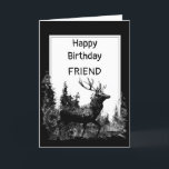FRIEND Vintage Stag Hjort Kort<br><div class="desc">Grattis på födelsedagen FRIEND Vintage Stag,  Hjort Animal,  Wildlife,  Nature</div>