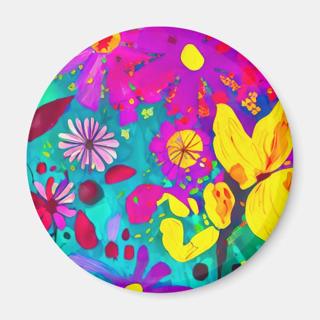 Friend Watercolor Vild Flowers Magnet (Framsidan)