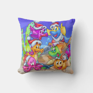 FriendFish Jul Cute tecknad (fiskkudde) Kudde