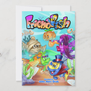 FriendFish Söt tecknad Inbjudningar