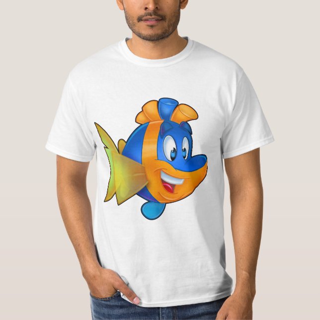FriendFish-söt tecknad-skjorta T Shirt (Framsida)
