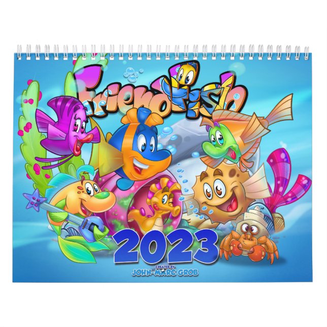 FriendFish tecknad Fish Calendar 2023 Kalender (Omslag)