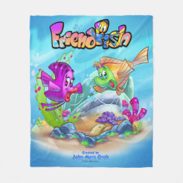 FriendFish tecknad Fish Fleece Blanket
