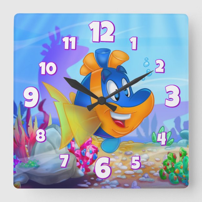 FriendFish wall-tecknad klocka (Framsida)