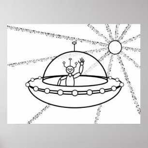 Friendly Alien i en flygande sås Poster