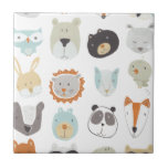 Friendly Ansikte | Cute Animal Porträtt Kakelplatta<br><div class="desc">Den här vattenfärgsutskriften har söt ansikte från djuret | i juni Erica Vess</div>