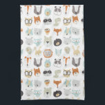 Friendly Ansikte | Cute Animal Porträtt Kökshandduk<br><div class="desc">Den här vattenfärgsutskriften har söt ansikte från djuret | i juni Erica Vess</div>