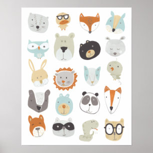 Friendly Ansikte   Cute Animal Porträtt Poster