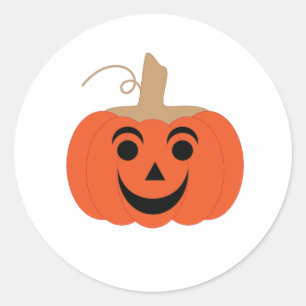 Friendly-ansikte Jack-o-lantern Sticker Runt Klistermärke