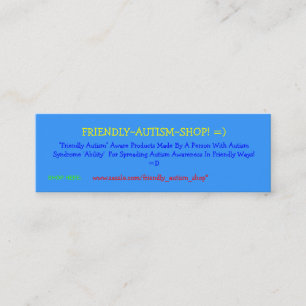 Friendly~Autism~Shop! =) advertizingkort Mini Visitkort
