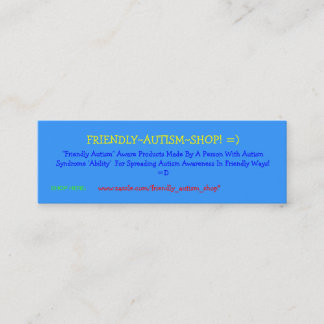 Friendly~Autism~Shop! =) advertizingkort Mini Visitkort