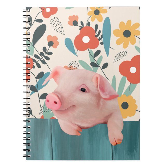 Friendly Baby Pig | Cute Baby djur Anteckningsbok (Framsidan)