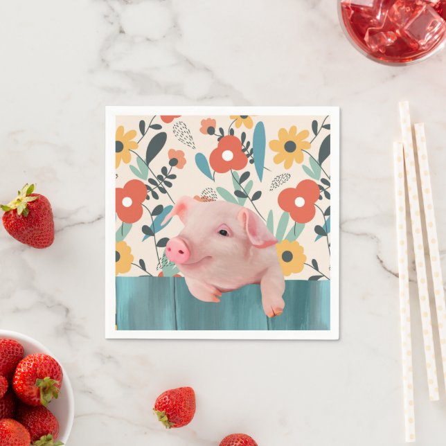 Friendly Baby Pig | Cute Baby djur Pappersservett (Insitu)