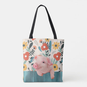 Friendly Baby Pig   Cute Baby djur Tygkasse
