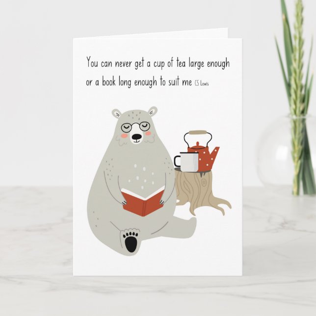Friendly Bear - läsa med CS Lewis-citat Kort (Framsida)