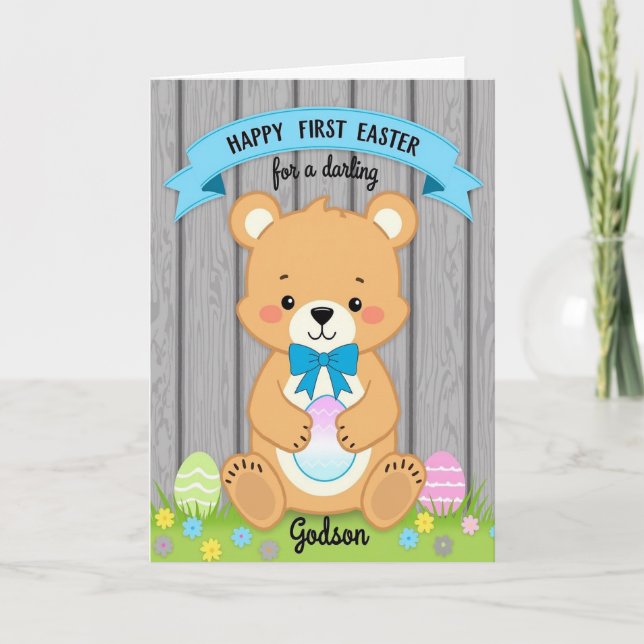 Friendly Bear Springtime Card Kort (Framsida)