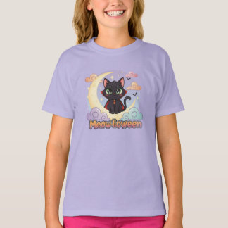 Friendly Black Cat Halloween T-Shirt - Cute Tee