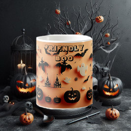 Friendly Boo Orange Halloween Ghost Jack Black Fla Magisk Mugg
