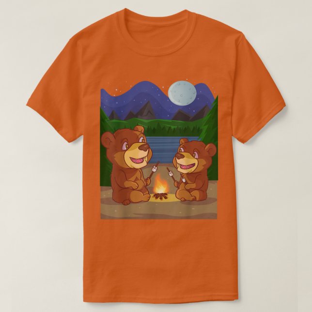 Friendly Brown Bear Gift for Fluffy Bear Lovers  T Shirt (Design framsida)
