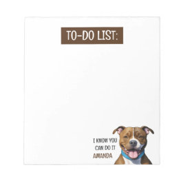 Friendly Brown Pit Bull to Do List Anteckningsblock
