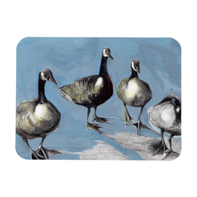 Friendly Canada Geese 2012 Magnet (Horisontell)