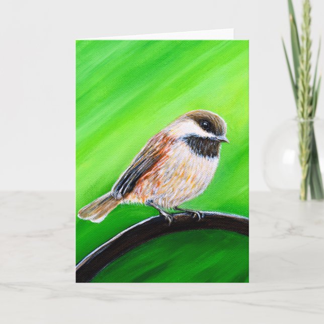Friendly Chickadee Painting Kort (Framsida)
