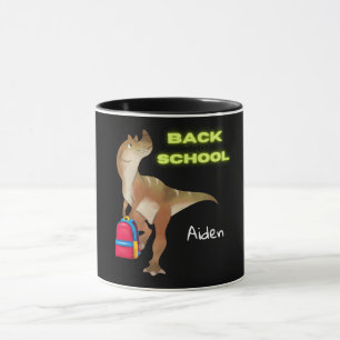Friendly Dinosaur med ryggsäck "Back to school" Mugg