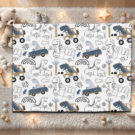 Friendly Dinosaurs i Cars Mönster Fleecefilt