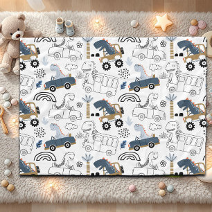 Friendly Dinosaurs i Cars Mönster Fleecefilt