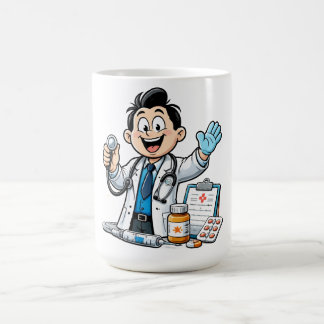 Friendly Doctor Mascot Medical Cartoon Design Kaffemugg