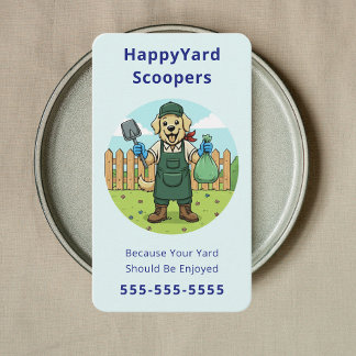 Friendly Dog Poop Scooper Pet Waste Removal Visitkort