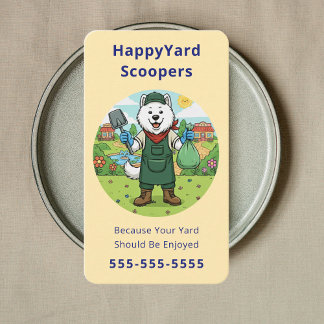 Friendly Dog Poop Scooper Yard Pet Waste Removal Visitkort